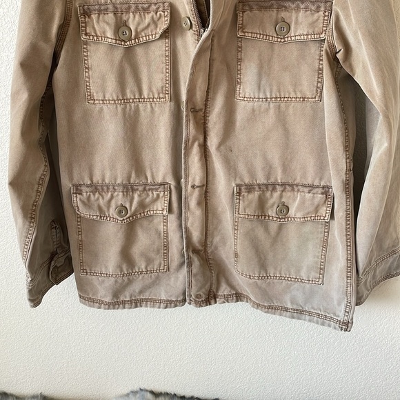 Converse All Star Tan Military Jacket Men’s M Streetwear Full Zip Canvas Coat - Picture 4 of 14